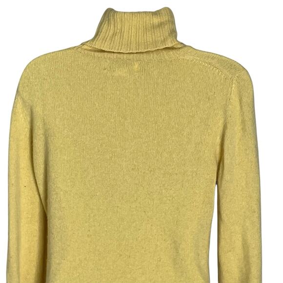 Vintage Bloomingdale's Sutton Studio Sweater M 100% Cashmere Turtleneck Yellow - Picture 6 of 9